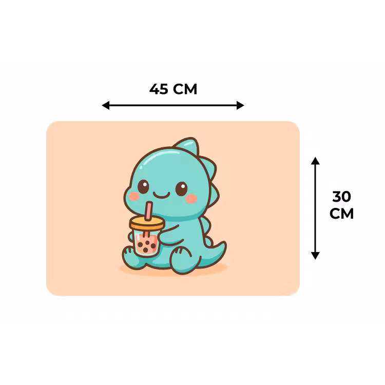 Placemat - 6 stuks - Dino - Boba - kawaii - Oranje — 3