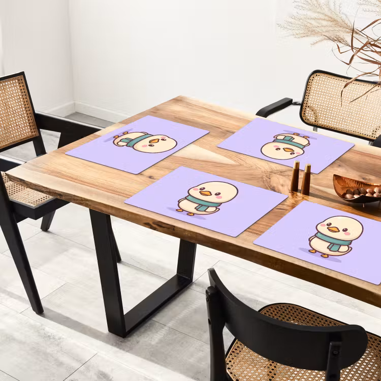 Placemat - 6 stuks - Eend - Sjaal - Paars — 5