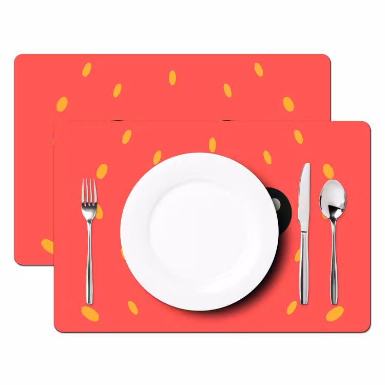 Placemat - 6 stuks - Kat - Aardbei - Cartoon — 2