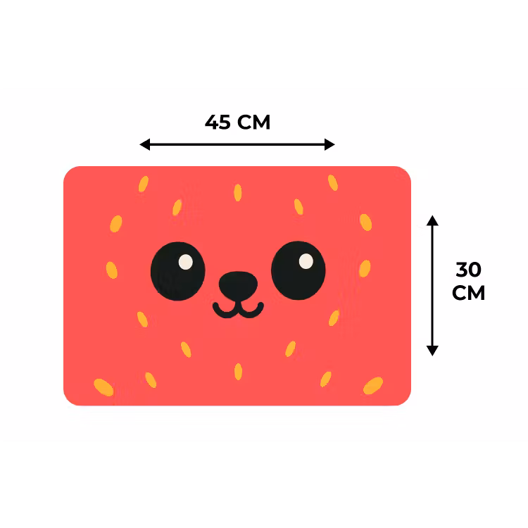 Placemat - 6 stuks - Kat - Aardbei - Cartoon — 3