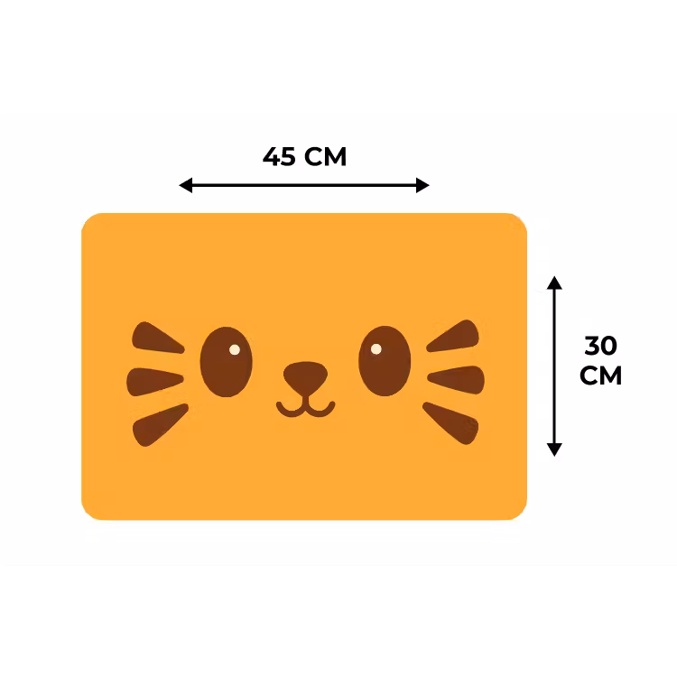 Placemat - 6 stuks - Kat - Simplistisch - Oranje - Vrolijk — 3