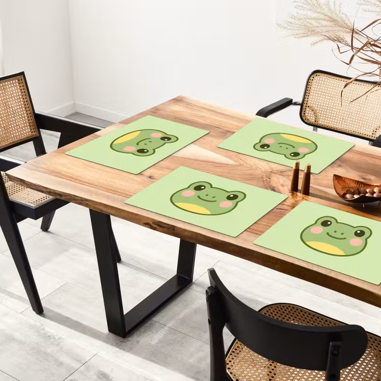 Placemat - 6 stuks - Kikker - Groen - Vriendelijkheid — 5