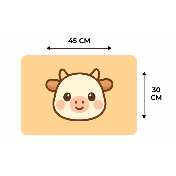 Placemat - 6 stuks - Koe - Oranje - Cartoon — 3