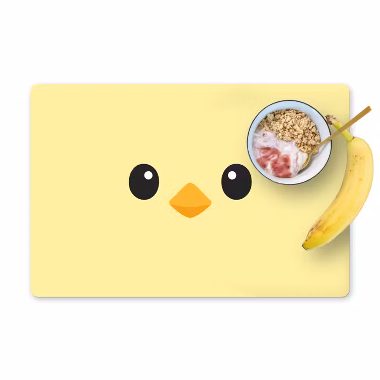 Placemat - 6 stuks - Kuiken - Vrolijk - Geel - Minimalistisch — 1