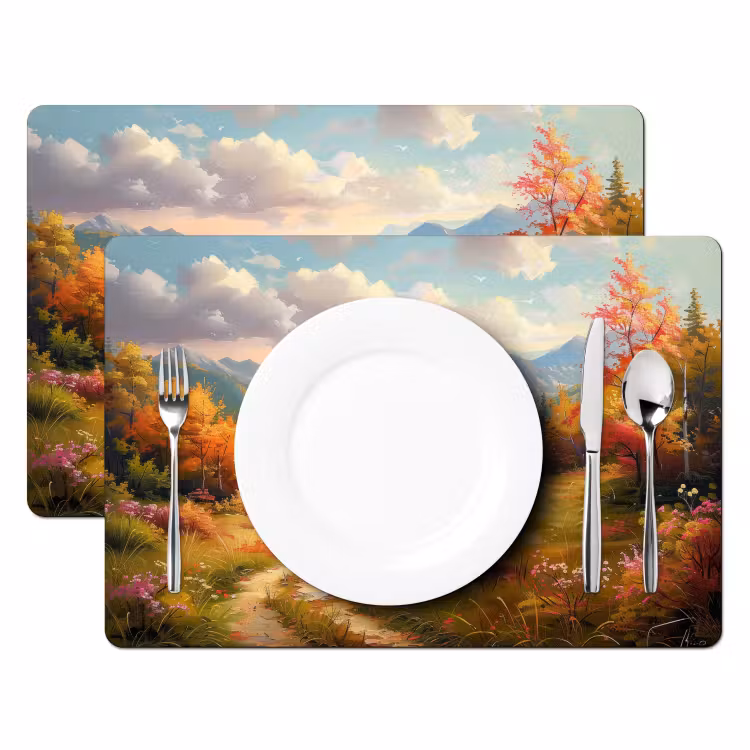 Placemat - 6 stuks - Landschap - Illustratie - Natuur — 2