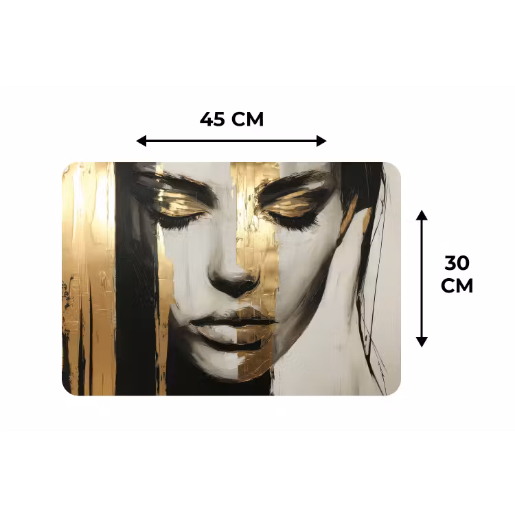 Placemat - 6 stuks - Ogen - Gezicht - Goud - Strepen — 3