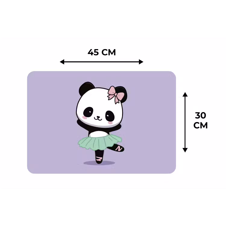 Placemat - 6 stuks - Panda - Paars - Sierlijk - Kawaii — 3
