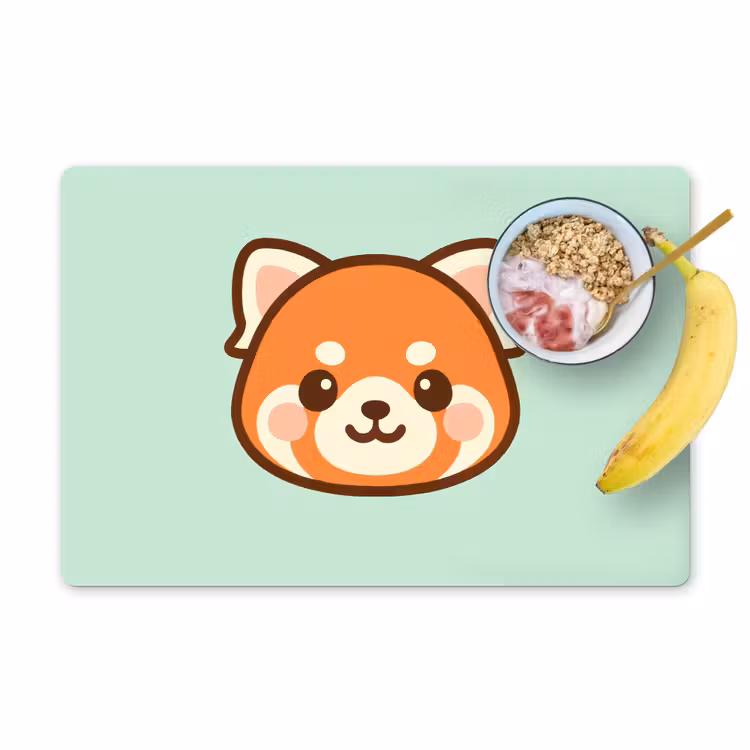 Placemat - 6 stuks - Rode panda - Groen - Cartoon — 1