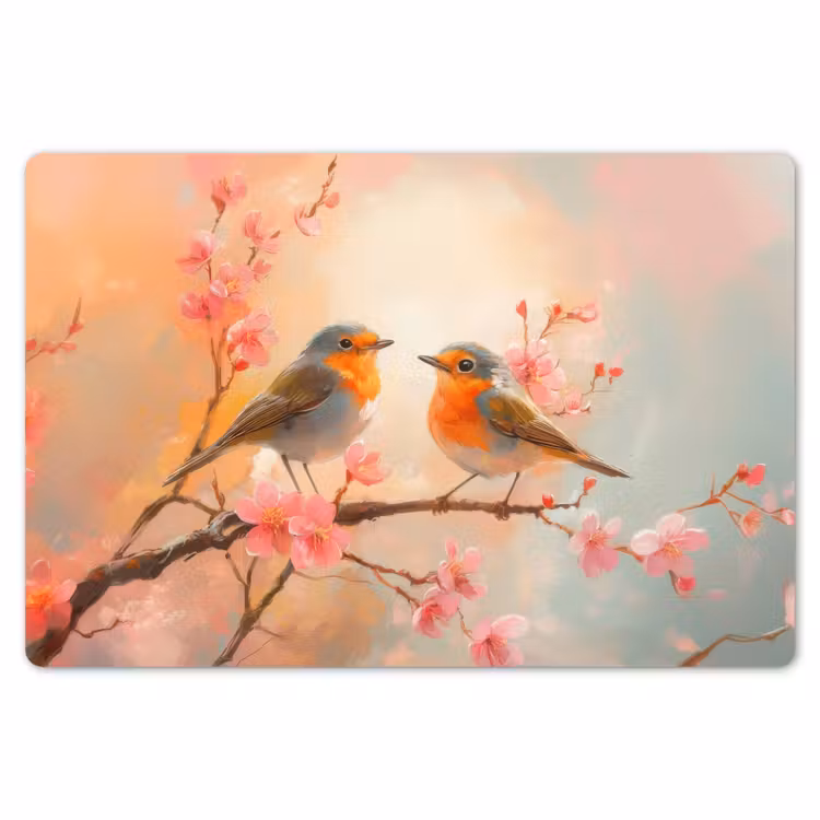 Placemat - 6 stuks - Roodborstjes - Sierlijk - Bloesemtak — 7