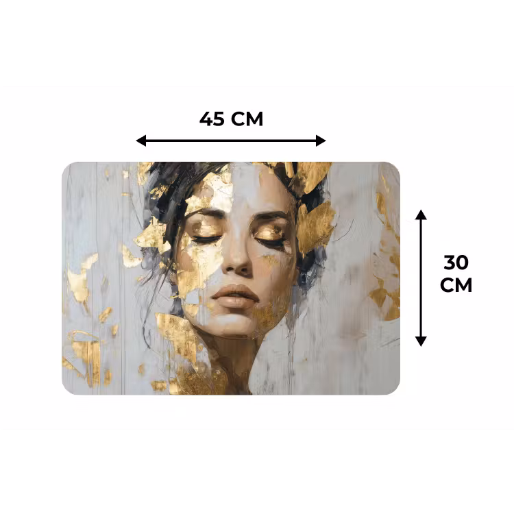 Placemat - 6 stuks - Sierlijk - Vrouw - Goud - Ogen — 3