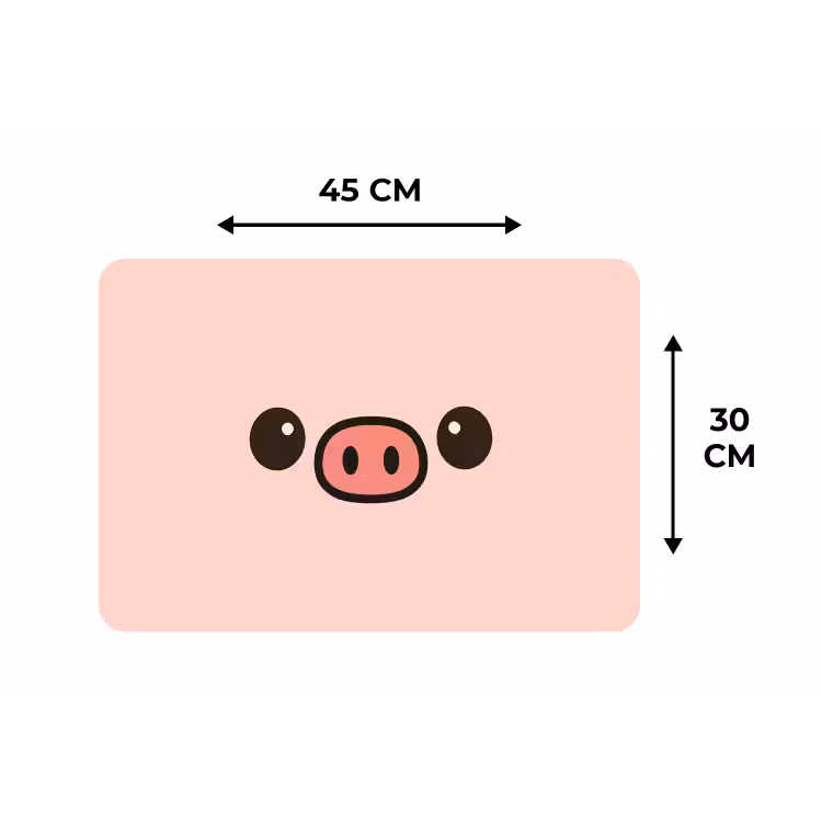 Placemat - 6 stuks - Varken - Roze - Minimalistisch — 3