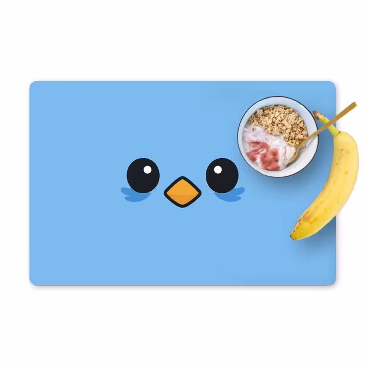 Placemat - 6 stuks - Vogel - Blauw - Eenvoudig — 1