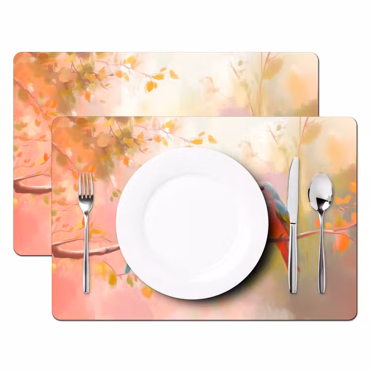 Placemat - 6 stuks - Vogels - Kleurrijk - Tak — 2