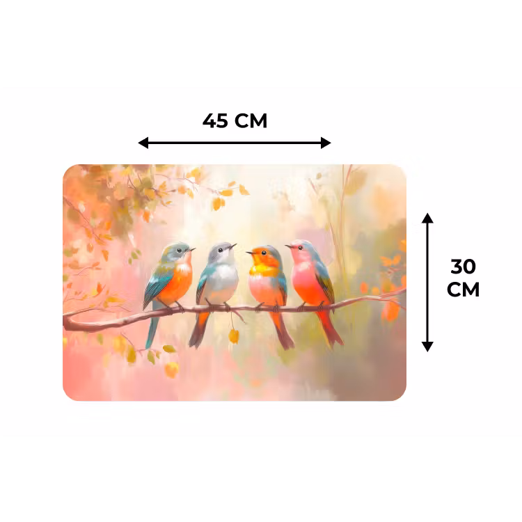Placemat - 6 stuks - Vogels - Kleurrijk - Tak — 3