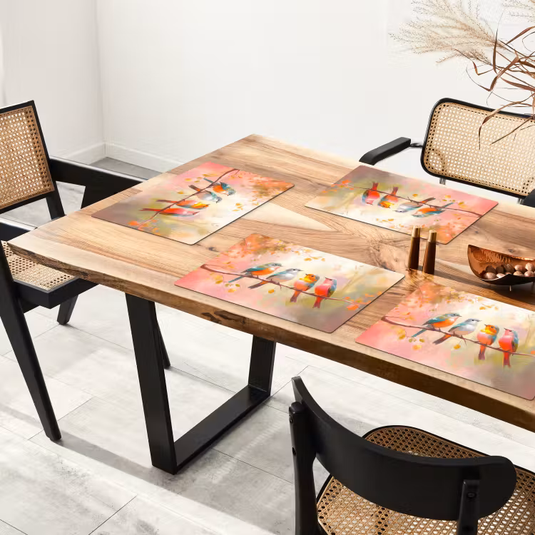 Placemat - 6 stuks - Vogels - Kleurrijk - Tak — 5