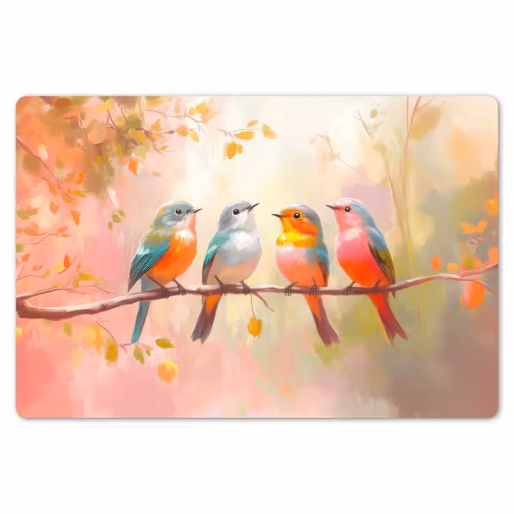 Placemat - 6 stuks - Vogels - Kleurrijk - Tak — 7