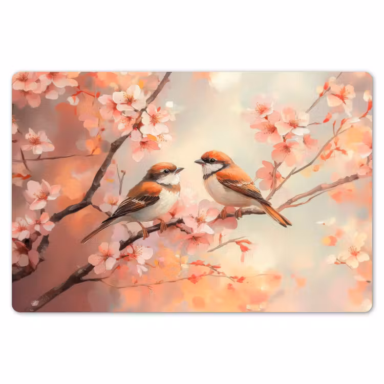 Placemat - 6 stuks - Vogels - Romantic - Bloesemtak — 7