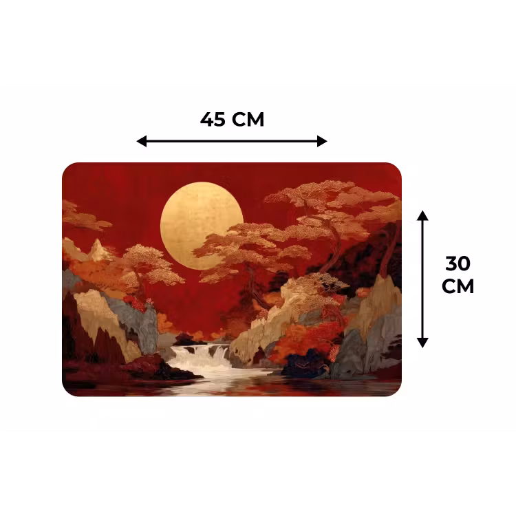 Placemat - 6 stuks - Volle maan - Landschap - Waterval — 3