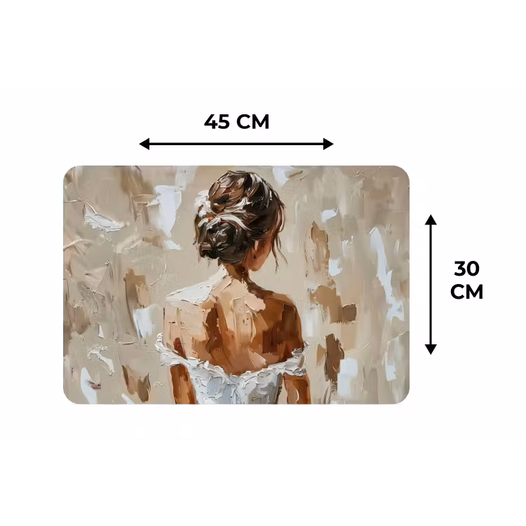 Placemat - 6 stuks - Vrouw - Verf - Abstract - Beige - Modern — 3