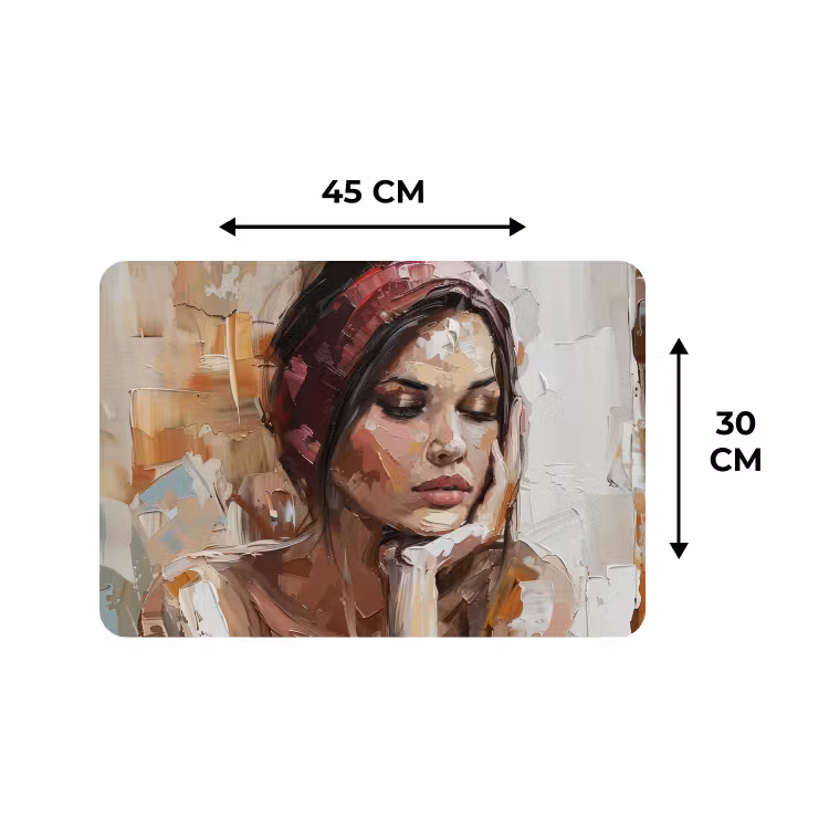 Placemat - 6 stuks - Vrouw - Verflook - Portret - Modern — 3