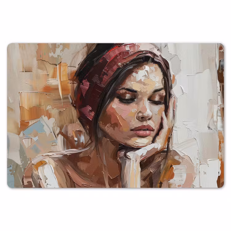 Placemat - 6 stuks - Vrouw - Verflook - Portret - Modern — 7