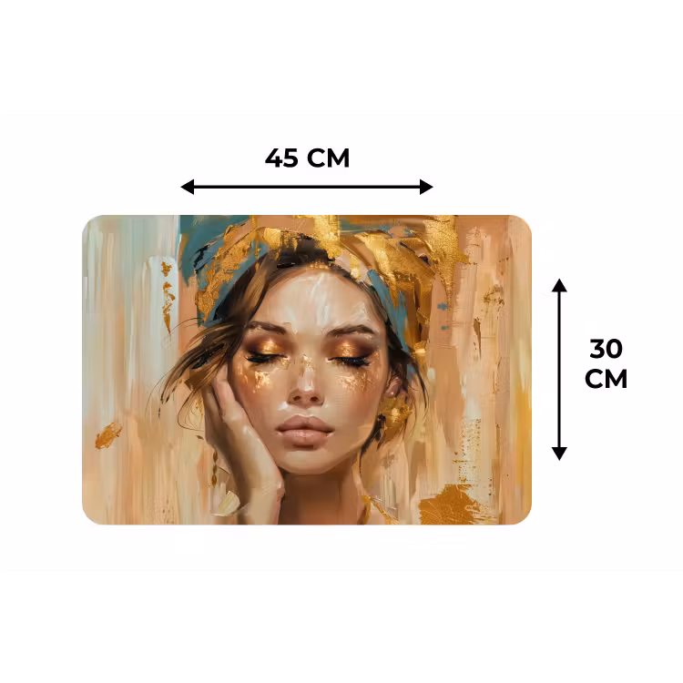 Placemat - 6 stuks - Vrouwen - Portret - Luxe - Goud — 3