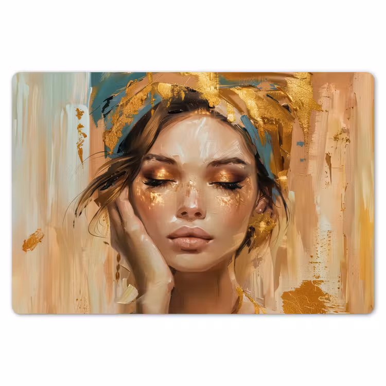 Placemat - 6 stuks - Vrouwen - Portret - Luxe - Goud — 7