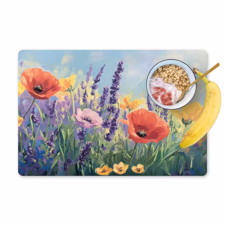Placemat - 6 stuks - Weide - Bloemen - Kleurrijk — 1