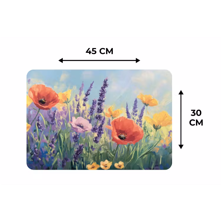 Placemat - 6 stuks - Weide - Bloemen - Kleurrijk — 3