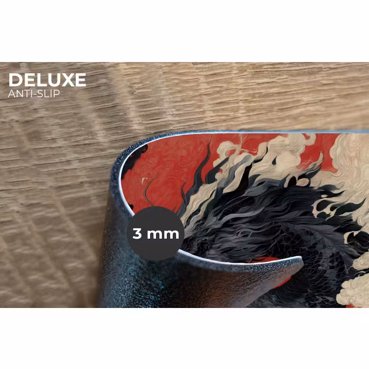 Placemat - 6 stuks - Zwarte draak - Rookwolken - Rood — 4