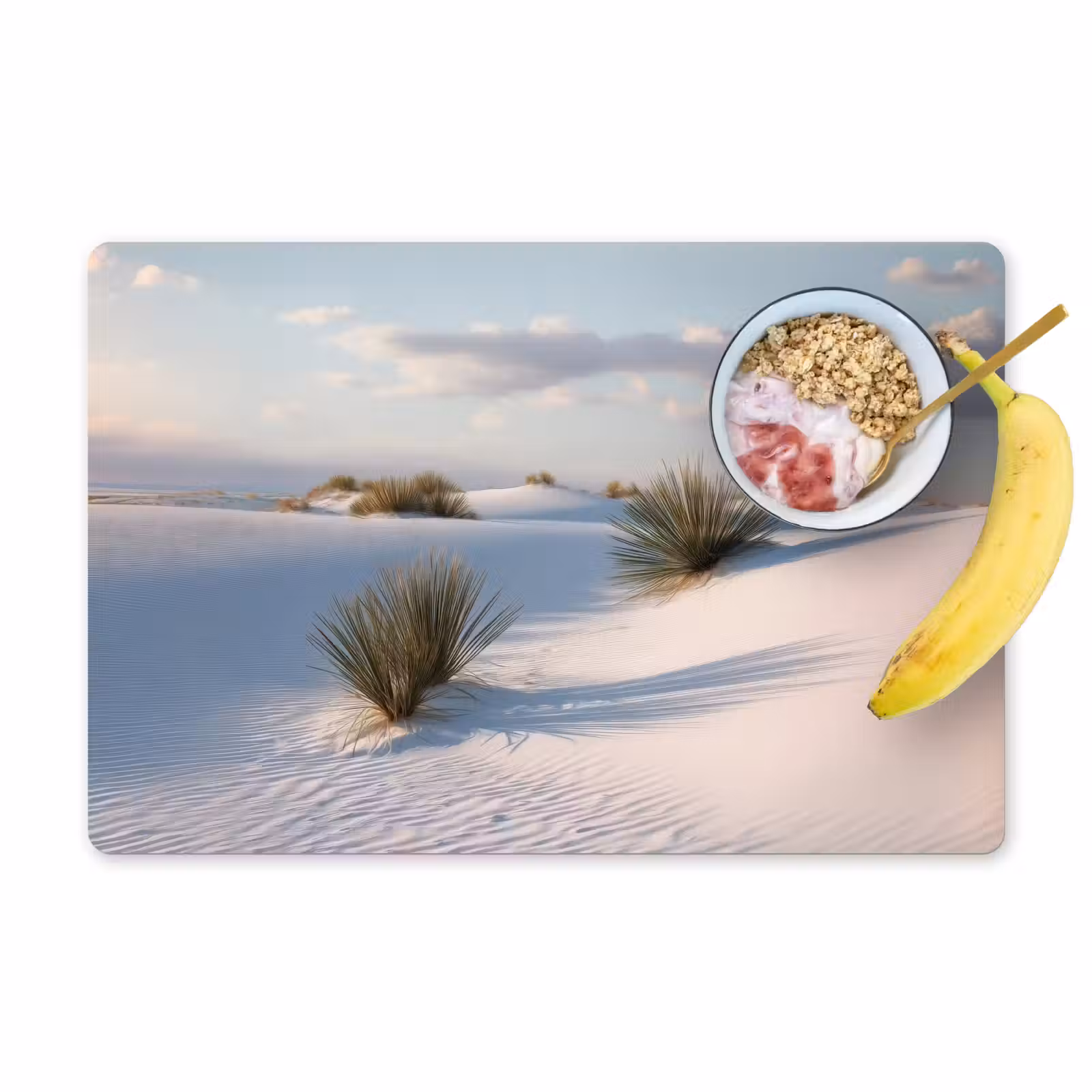 Placemat - 6 stuks - Duinen - Gras - Wolken - Beige — 1