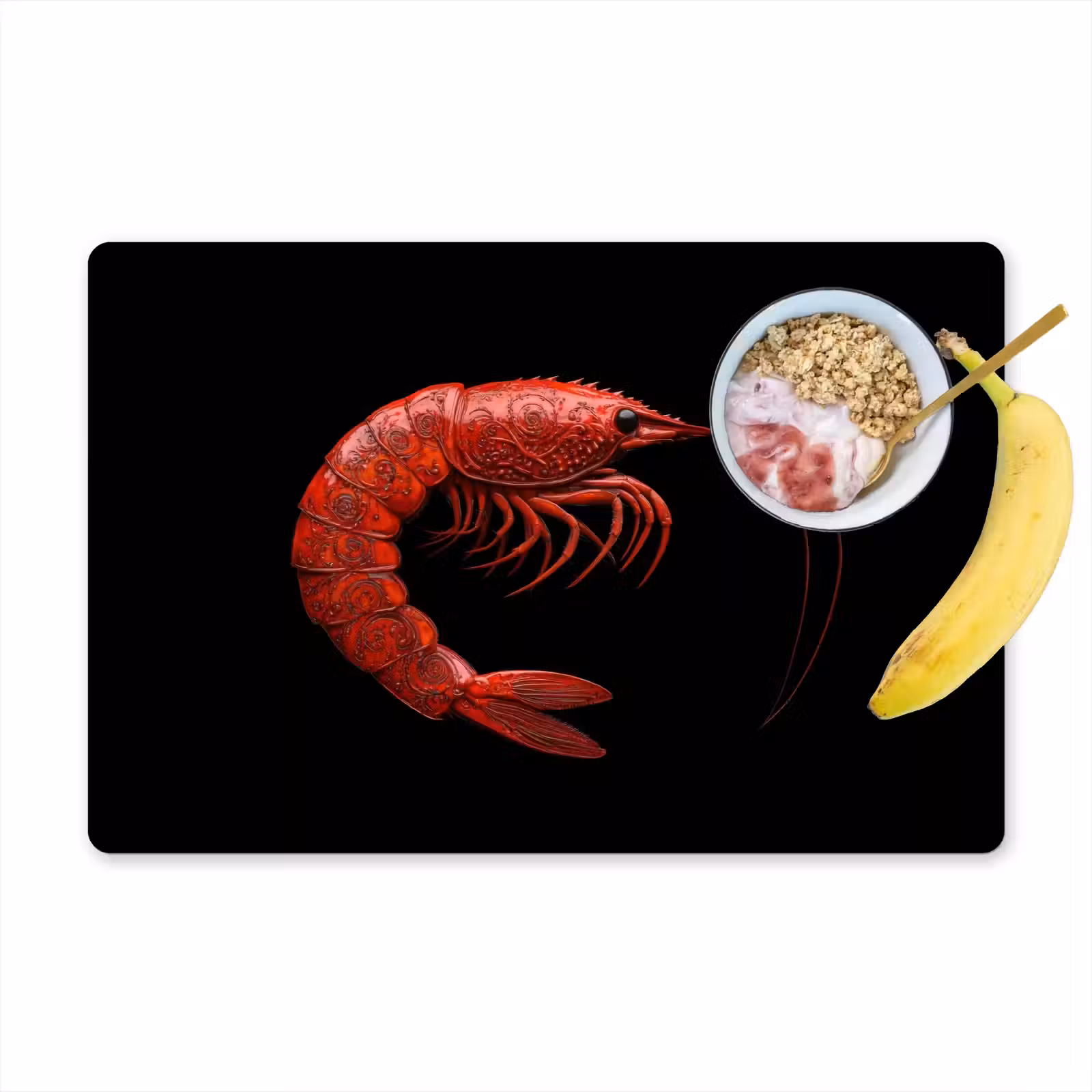 Placemat - 6 stuks - Garnaal - Rood - Dieren — 1