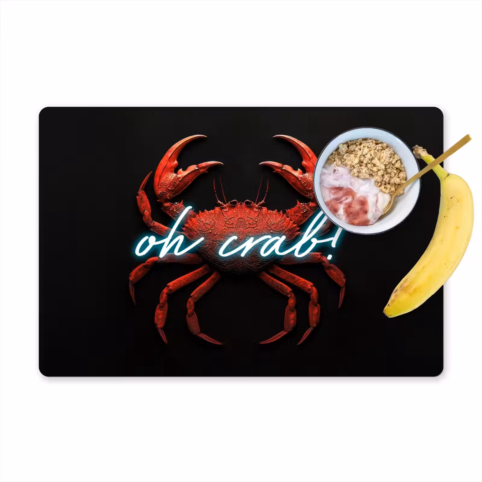 Placemat - 6 stuks - Krab - Rood - Neon - Quote — 1