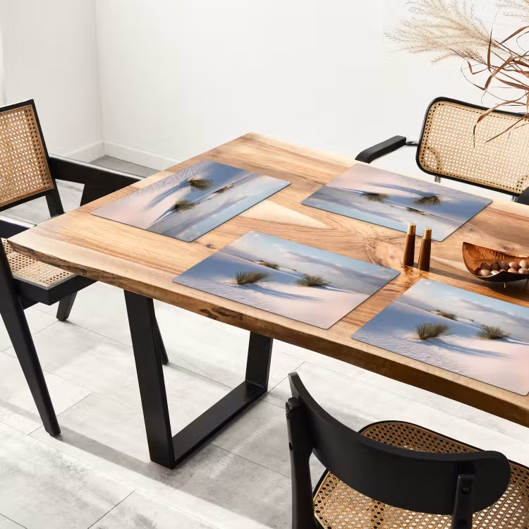Placemat - 6 stuks - Duinen - Gras - Wolken - Beige — 5