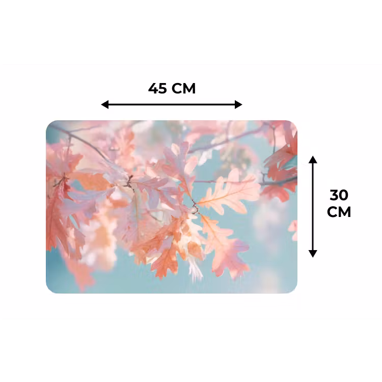 Placemat - 6 stuks - Eikenbladeren - Takken - Roze — 3