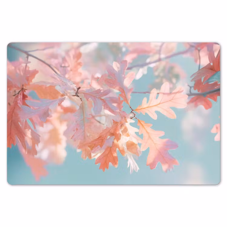 Placemat - 6 stuks - Eikenbladeren - Takken - Roze — 7