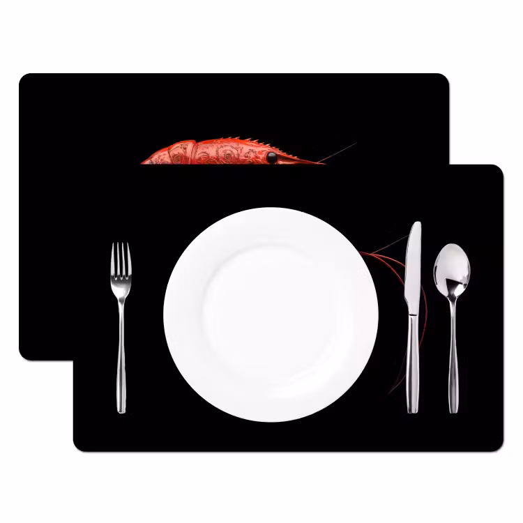 Placemat - 6 stuks - Garnaal - Rood - Dieren — 2