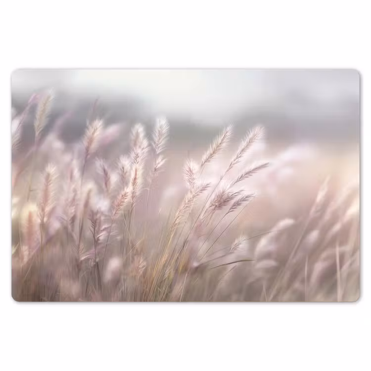 Placemat - 6 stuks - Graspluimen - Wind - Beige - Mistig — 7