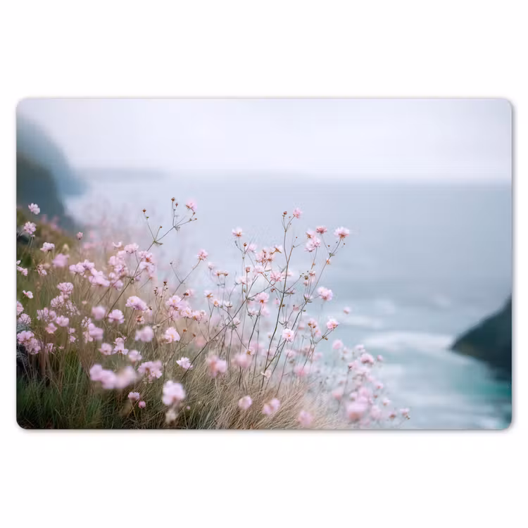 Placemat - 6 stuks - Klif - Bloemen - Zee - Roze — 7