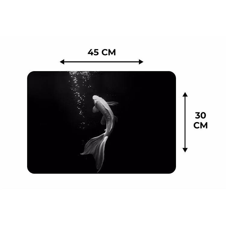 Placemat - 6 stuks - Koi - Vis - Wit - Zwart — 3