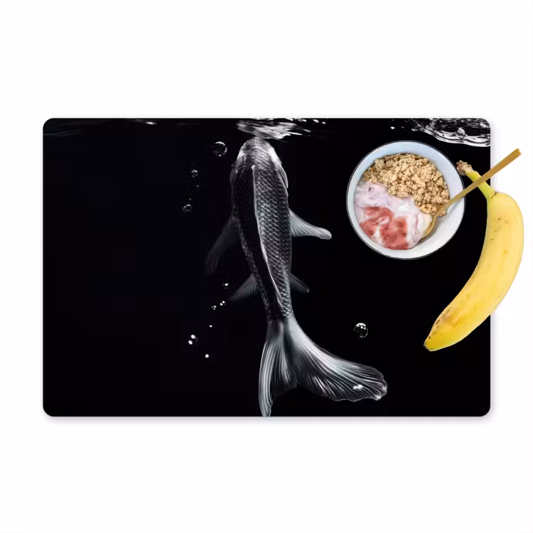 Placemat - 6 stuks - Koi - Vissen - Water - Zwart — 1