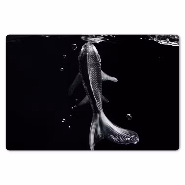 Placemat - 6 stuks - Koi - Vissen - Water - Zwart — 7