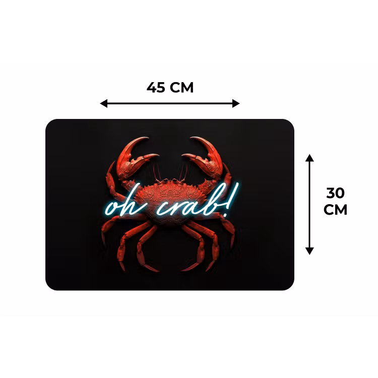 Placemat - 6 stuks - Krab - Rood - Neon - Quote — 3