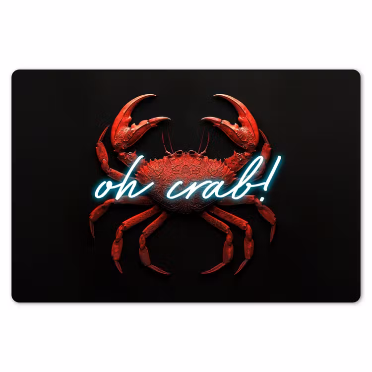 Placemat - 6 stuks - Krab - Rood - Neon - Quote — 7