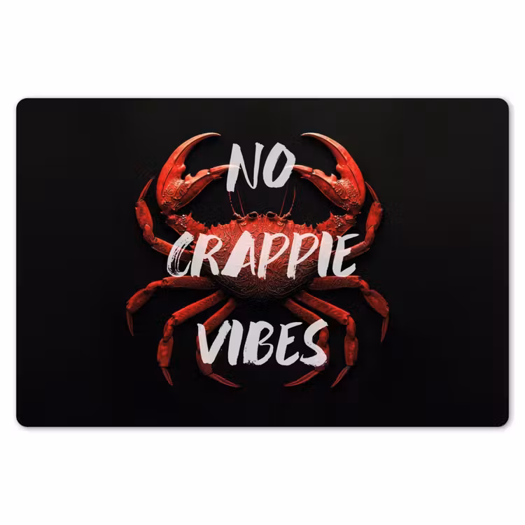 Placemat - 6 stuks - Krab - Rood - Tekst - Zwart — 7