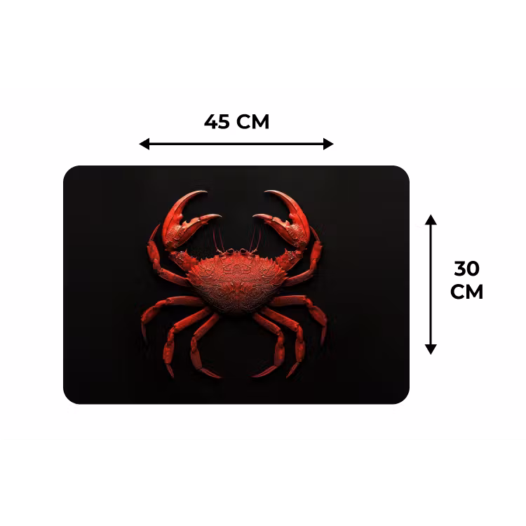 Placemat - 6 stuks - Krab - Rood - Vissen - Schaaldieren — 3