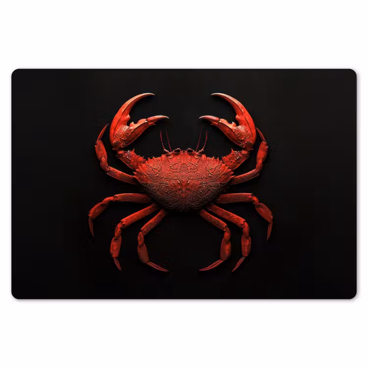 Placemat - 6 stuks - Krab - Rood - Vissen - Schaaldieren — 7