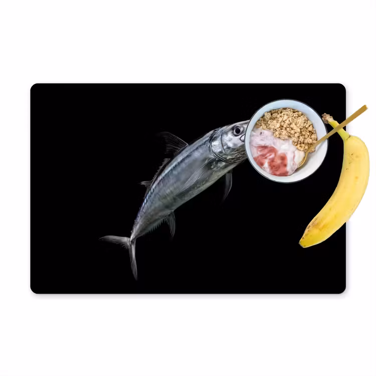 Placemat - 6 stuks - Makreel - Vis - Zwart — 1