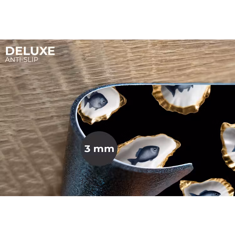 Placemat - 6 stuks - Oesters - Vissen - Blauw - Goud — 4