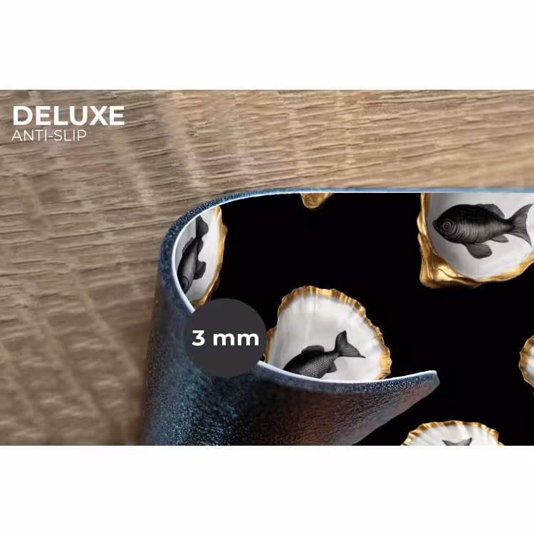 Placemat - 6 stuks - Oesters - Zwart - Vissen - Goud — 4